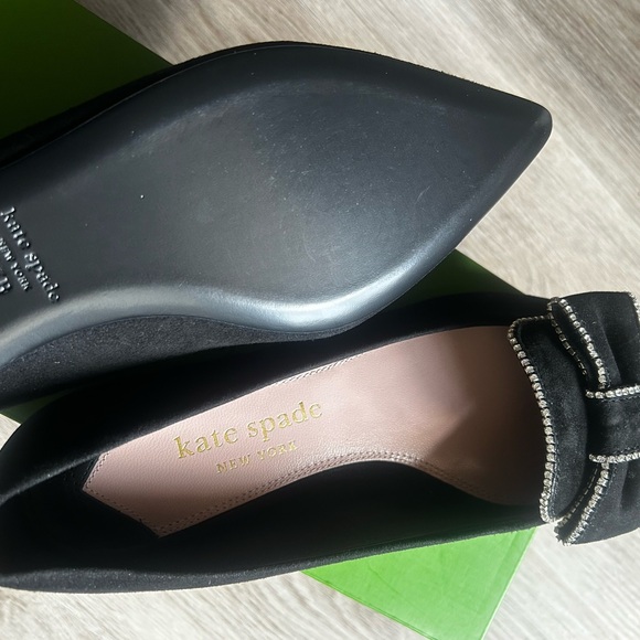 Kate Spade B Dazzled Black Bow Loafers - Picture 5 of 5